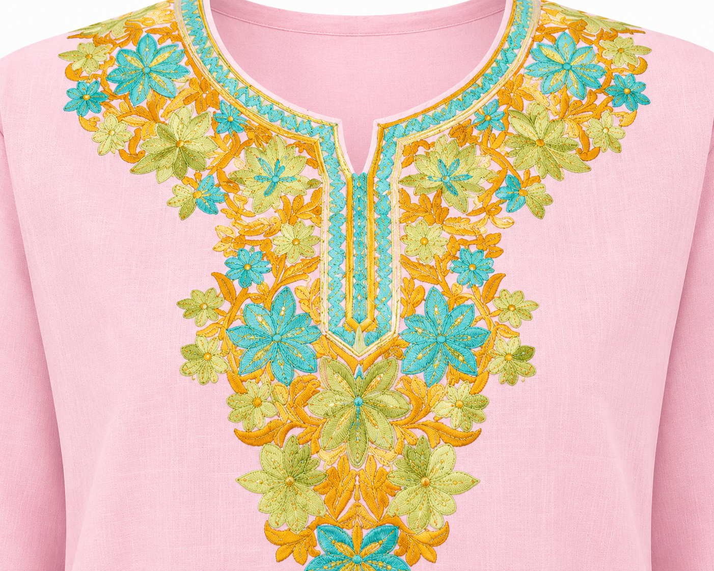 Kashmir Aari cotton Co-Ord Set | Pink